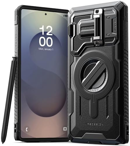 VRS Design Terra Guard Ultimate für Galaxy S25 Ultra Hülle (2025), Premium Schutzhülle mit Vollständigem Kameraobjektivschutz & magnetischem, kabellosem Laden und Zubehörkompatibilität (Matt-Schwarz)