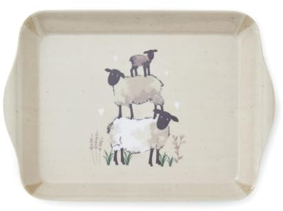 Cooksmart Highland Sheep Scatter Tray | British Designed Small Serving Tray | Melamine & Plastic Trays with Sheep & Nature Print | Lightweight & Durable | Decorative Drinks & Snack Tray