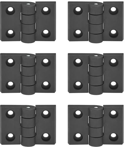 LHUIDDH 6 PCS Nylon Hinges – Cabinet Door Bearing Hinges, Black, 70 * 50mm