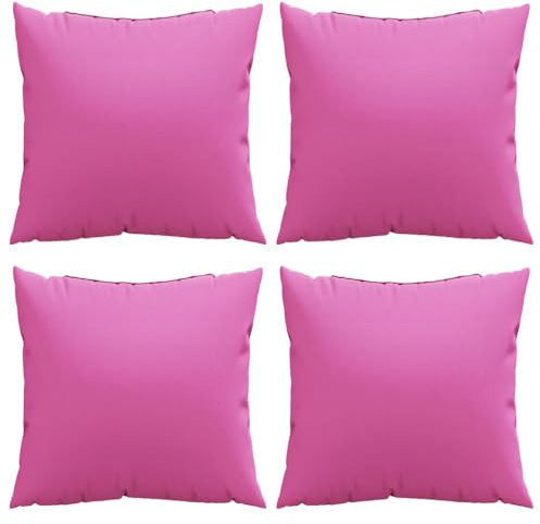vidaXL Throw Pillows 4 pcs Pink 40 x 40 cm Fabric, Living Room Pillow, Square Cushion for Modern Decor, Durable Throw, Plush Sofa, Soft Accent, Stylish Design