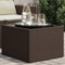 Woonisher Mesa de jardín Superficie Cristal ratán PE marrón 55x55x37 cm