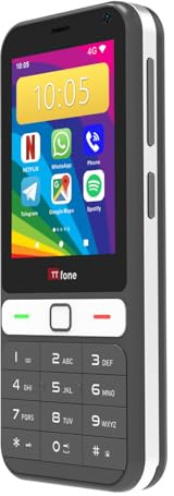 TTfone TT280 4G Compact Android Mobile Phone – 2.8 Touchscreen & Physical Keypad, Calls, Texts & Selected Apps, Dual SIM, USB-C, 2MP Camera – Unlocked - Vodafone