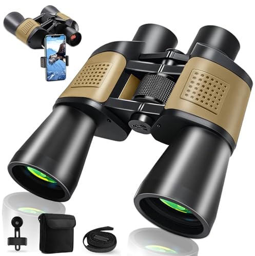 Binocolo 20x50 per Adulti, Binocolo Impermeabile HD con Prisma BAK4 e Lente FMC, Telescopio Portatile per Birdwatching, Calcio, Concerti con Adattatore per Smartphone