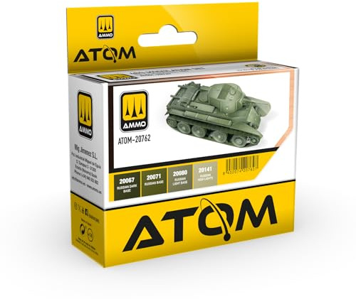 ATOM 4BO Modulation Acrylic Paint Set, Russian Military Vehicle Colors, 20ml Bottles, 4 Colors