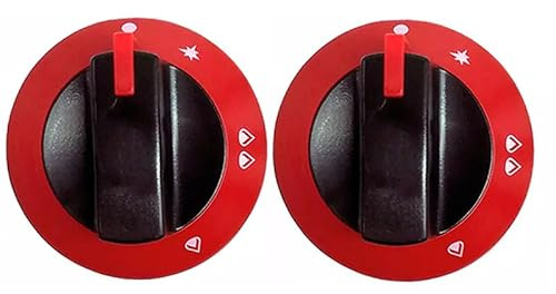 Mandos para Cocina Industrial, Rojo y Negro, Set de 2 Piezas con Adaptadores Incluidos