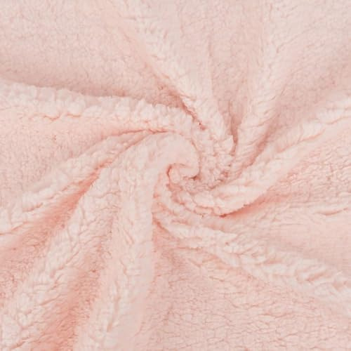 Tissu Fausse Fourrure Sherpa Teddy 11 Coloris Oeko-Tex® - Vendu au Mètre - Largeur 160cm 230g/m² (Rose Poudré)