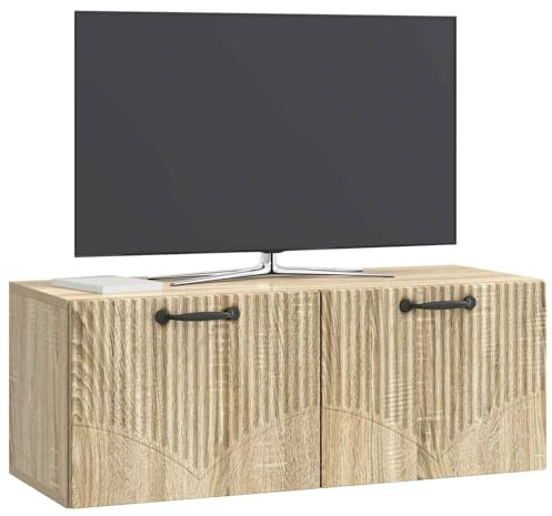 vidaXL Wandmontierter TV-Schrank Sonoma-Eiche 78,5 x 31 x 30 cm, Moderner Wohnbereich, Rechteckiger Wandschrank, Viel Stauraum, Schlichtes Design für die Haushaltsorganisation