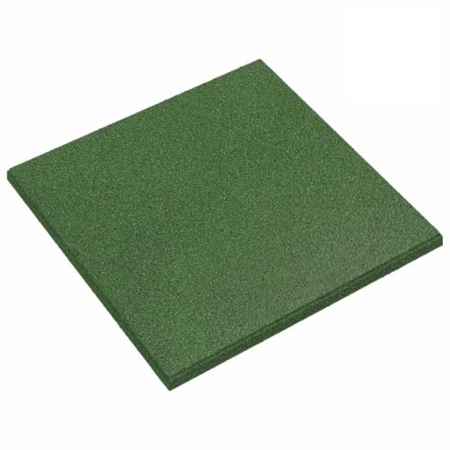 Hothingwell Piastrelle in gomma 3 cm Spessore 24 pz Verde 50 x 50 cm | Confezione da 24, protezione per il pavimento, giochi all'aperto, giardino, facile da pulire, antiurto