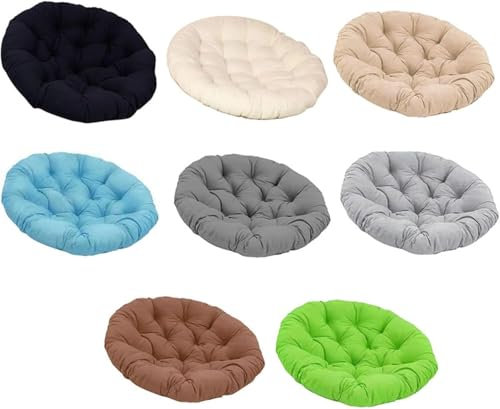 Generisch Hängesessel Kissen 40 cm Outdoor, wasserdicht Nestschaukel,Stuhlkissen Sitzpolster Dicke Sitzauflagen für Rattanmöbel und Gartenstuhl rund für Rattanmöbel und Gartenstuhl (Blau)