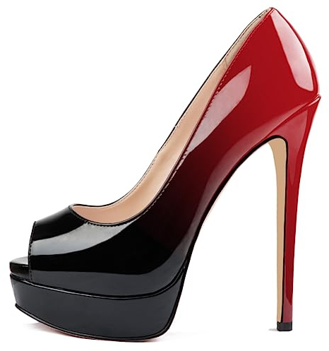 MERUMOTE Women's Peep Toe Platform Stiletto Heels 6 Heels 7 B(M) US