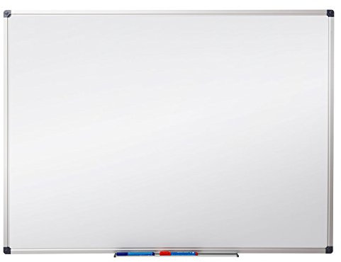 MOB Magnetisches Whiteboard 60x45cm mit Alurahmen und abnehmbare Stiftablage für Büro, Heim und Schule, Magnettafel kratzfest und trocken abwischbar | Magentboard in Hoch- oder Querformat