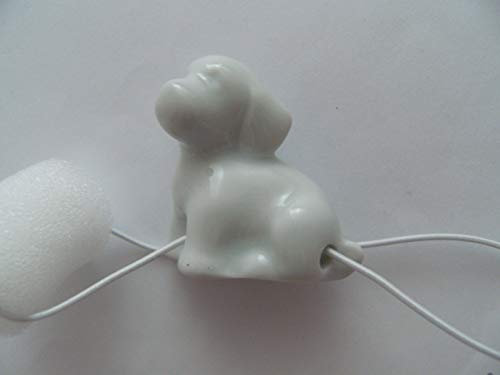 Lindner Porzellan Tropfenfänger Hund, Welpe, weiß, für Kaffee- oder Teekannen, Tier Hunde