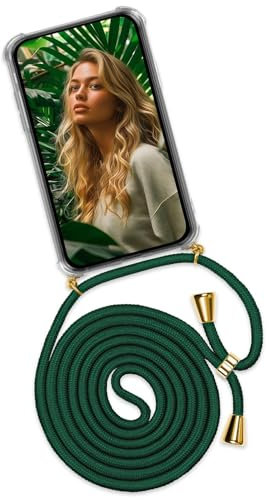 ONEFLOW Twist Case – Handyhülle mit Band für Huawei Mate 20 - Handykette zum Umhängen, Hülle mit Kette abnehmbar, Handy Umhängeband, Schutzhülle und Kordel – Grün