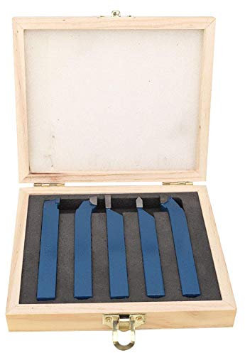 Outil de tournage de tour, 5pcs outil de tour en carbure à pointe soudée ensemble d'outils de tournage pièces de machine-outil pour tours généraux, tours semi-automatiques et automatiques (12×12mm)