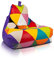 Ecopuf - Keiko Patchwork Pouf Sessel Outdoor - Sitzsack Styroporkugeln - Wasserfester Stoffsack - Entspannungssessel - Wohnungseinrichtung - Sessel Größe M - 100x80x85cm, Lila E7