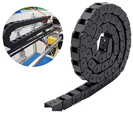 R18 10X10mm 1M Black Plastic Flexible Drag Chain Plastic Towline Drag Chain Cable Carrier for 3D Printer and CNC Machines (Non-openable)