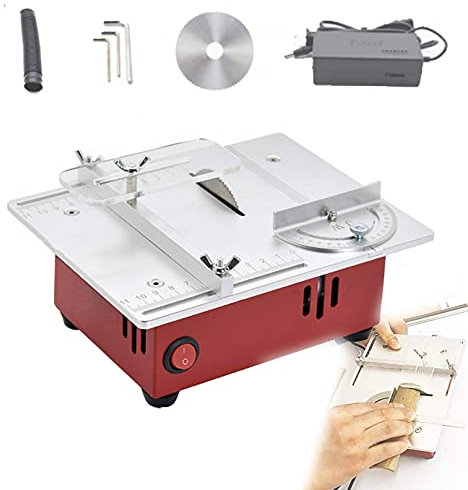 KUANDARMX Scie à Table Multifonctionnelle, Petite Scie Circulaire De Découpeuse électrique 96w 9200r / Min avec Tube à Vide, Profondeur De Coupe 0-13mm, A