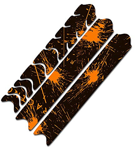AlphaShield Fahrrad Rahmenschutz Kettenstreben Schutz Folie Aufkleber Rahmen Schutz Carbon MTB BMX Lackschutz Folie R161 (04 Racing Neon Orange)