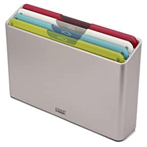 Joseph Joseph Folio Icon - 4-piece food specific, non-slip colour-coded Chopping Board Set with Storage Case, Regular- Multicolor