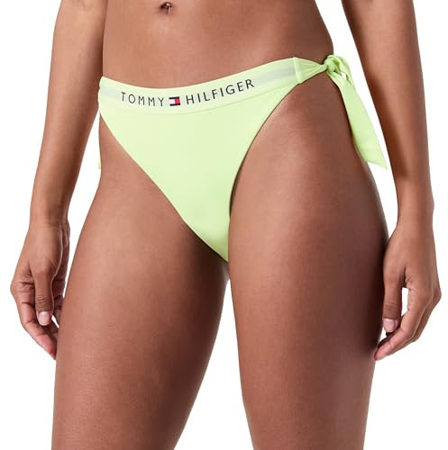 Tommy Hilfiger Side Tie Cheeky Bikini Uw0uw04497 Braguita de Bikini, Verde (Faded Lime), L para Mujer