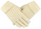 Gukasxi Gestrickte Thermo Handschuhe für Damen, Touchscreen Winterhandschuhe, Dickes Fleece Gefüttert Gestrickte Fäustlinge Handschuhe, Winddicht Warmhalten (Beige)