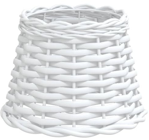 vidaXL Pantalla para lámpara Mimbre Blanco Ø20x15 cm
