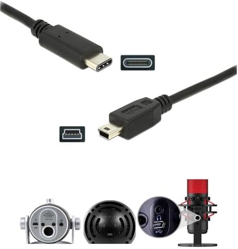 ienza 6FT Long USB C Type C Cable Cord Wire for Blue Yeti Black Out, Blue Snowball iCE USB Microphone, Compatible with New PC, Laptop, MacBook (See Product Pictures & Details Before Buying)