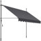 tectake® Toldo Terraza Manual Regulable en Altura con Manivela, Toldo Balcón sin Taladros, Toldo Extensible Terraza, Resistente a Rayos UV, Protección Solar y Repelente al Agua - 250 cm - Negro/Gris