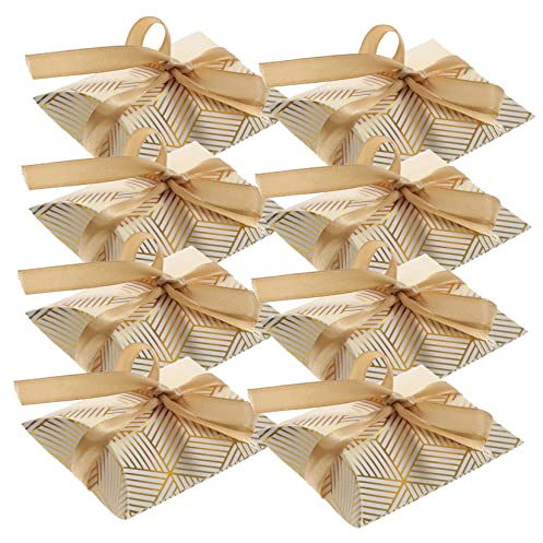 ULTECHNOVO 50 St Kartonger Bronzing Godisask Papper Kuddlådor Spädbarnskudde Bröllopsgodisfodral Bröllopsförnödenheter Papperslådor Kuddaskar För Favörer Kuddar Mini Polyester Baby