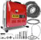 Rohrreinigungsmaschine 850W mit 14m Ø22mm,14.5m Ø16mm, 5m Ø10mm Spirale für Ø20-200mm Rohrleitungen, 12 Köpfe, Rohrreinigungsgerät 450U/M Elektrische Rohrreiniger Reinigung Abflussreiniger