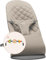 BabyBjörn Babywippe Bliss, Gewebt, Klassische Steppung, Sandgrau, inklusive Spielzeug, Fröhliche Augen