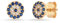 Einzelstück® Ohrstecker Nazar Gold I 925 Sterling Silber mit 14 vergoldet I Silberohrring mit blauen und weißen Zirkonia Steinen I Antiallergen & nickelfrei (Evil Eye) (Rosegold)