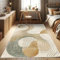 ABAKUHAUS Modern Boho Dekorativer Teppich, Abstrakte Geometrie Wirbel, Hochwertiger Flächenteppich für Schlafzimmer und Wohnzimmer, 157x229 cm, Tan Beige Grau