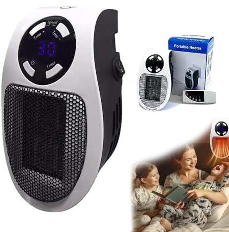 Heizlüfter Klein, SUPER WARM Mini Befeuchter, Mini Heater, Elektrischer Mini Heizung Keramik Heizlüfter 500w, Tragbar heizlüfter Steckdose Automatisch Auszuschalten (1 Stück)