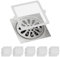 30 PCS Disposable Shower Drain Hair Catcher Floor Drain Mesh Strainer Sticker with Waterproof Adhesive Anti-blocking Filter Sticker Hair Catcher for Shower Drain Bathtub Bathroom Kitchen Square 105mm