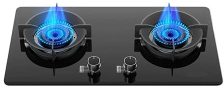 BZJPRFC Fornello A Gas 2 Fuochi, Fornello da Cucina, Fornello di Conversione A Gas/GPL, con Protezione Spegnimento, for La Cucina Domestica Camper Camp(NG)