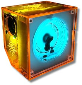 Dpofirs Ferrofluid Lautsprecher, Music Mates, Tanzendes Ferrofluid mit Dekorativem Musikrhythmus, Magnetische Flüssigkeit, Ferrofluid Sound Visualizer Lautsprecher, für Tisch, (ORANGE)