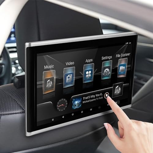 Portable Car TV Headrest Display - 4K Video Player for Rear Seat Entertainment, 2+32G Storage Space, Supports Multiple Languages