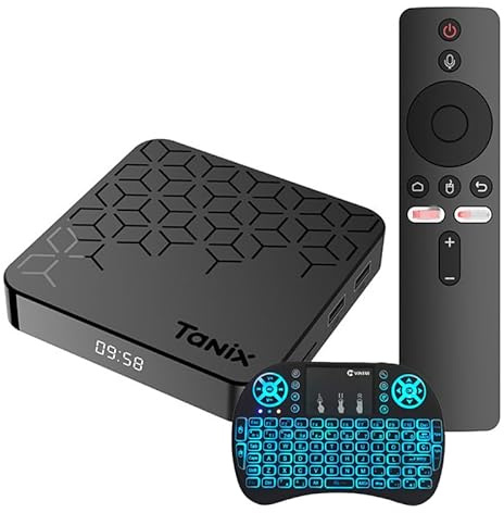 CHROX Android 14.0 TV Box, Tanix TX7 Smart TV Box 4GB RAM 64GB ROM H728 2.4G/5G Dual Wifi H.265 4K/1080P Ultra HD Media Player Set-Top Box,4GB+32GB