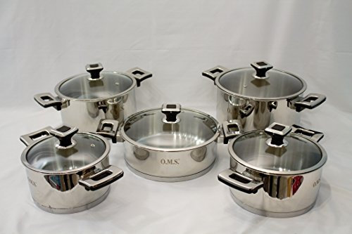 Topf Sultan Set Silber Kochtopfset Edelstahl 18/10 10 teile Fleischtopf Gemüsetopf Topf Töpfe Induktion