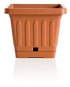 Bama 30402 - Vaso con sottovaso, 40 x 40 cm, colore: Terracotta