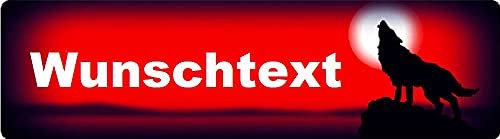 Namensschild Wolf mit Wunschtext selbst gestalten und bedrucken lassen ✓ Country und Western ✓ Nummernschild