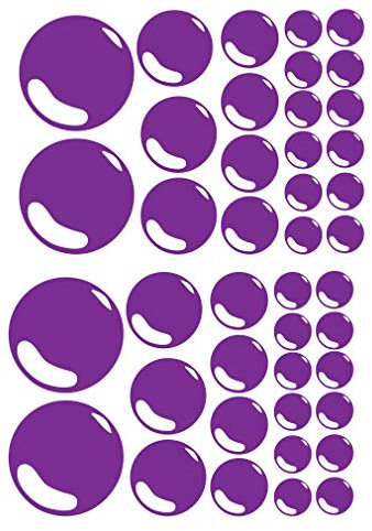 60 Second Makeover Limited Set of 42 Bubbles Bathroom Tile Wall Stickers Decal Graphic Ensuite Shower Room Bathroom Wall Art Waterproof Shower Screen Stickers Self Adhesive Vinyl Purple Matt