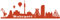 Samunshi® Wandsticker Ruhrpott Skyline Wandtattoo Aufkleber City Ruhrgebiet viele Farben und Größen sofort lieferbar 150 x 45cm kupfermetalleffekt
