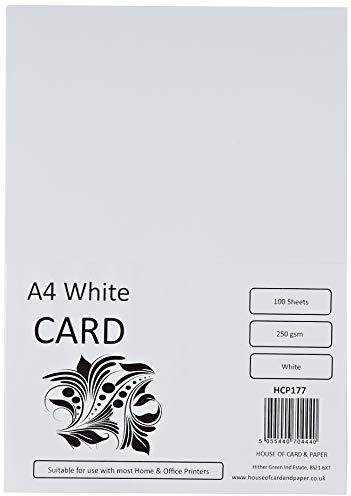 HPC Card Papierkarten, A4-Format, 250 g/m², Weiß, 100 Blatt