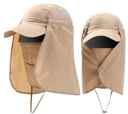 ITODA Chapeau Pêche de Soleil Casquette Plage Large Couvre-Visage Anti-UV Protection Solaire Pliable Cycliste Séchage Rapide Imperméable à l'eau Hommes Femmes pour Chasse Camping Randonnée Escalade