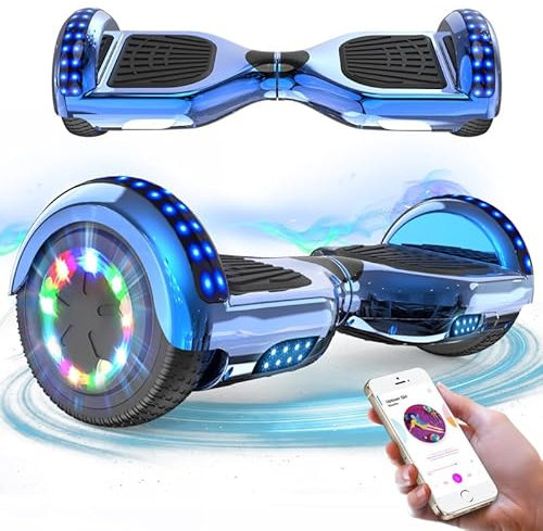 RCB Hoverboards 6,5 Zoll Skateboard Kinder und Jugendliche Hoverboards mit Bluetooth - Led Licht Segway mit Leistungsstarkem Motor Geschenk für Kinder