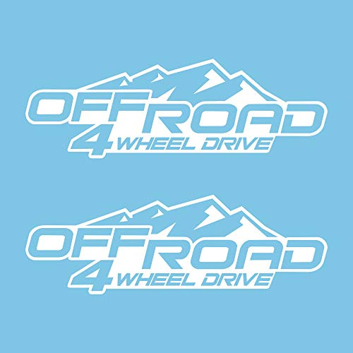 Autodomy 4x4 Off Road Allrad 4 Wheel Drive Aufkleber 2 Stück | 4x4 Aufkleber für Auto 20x6,5 cm | Sticker Auto Tuning Widerstandsfähig gegen Regen und Sonne (Weib)
