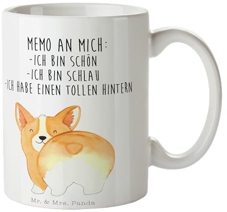 Mr. & Mrs. Panda Tasse Corgi Po - Geschenk, Hundemama, Sprüche, Teetasse, Motivation, Corgie, Hunderasse, Hund, Wauwau, Porzellantasse, Hundeliebe,