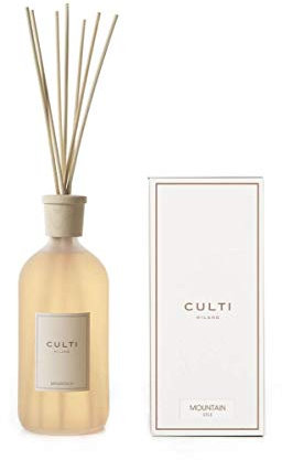 Culti Diffusore Bastoncini Stile da 1000 ml Milano | Fragranza Mountain, al Legno di Cedro e Vetiver - Durata 3 Mesi - Metratura da 10 a 20 mq